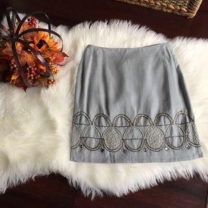 Banana Republic Beaded Embroidered Skirt Sz 00P
